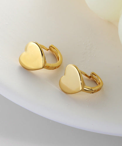 Gold Silver 14k Overgild Heart Hoop Earrings