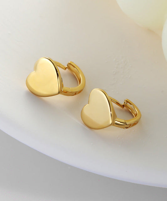 Gold Silver 14k Overgild Heart Hoop Earrings