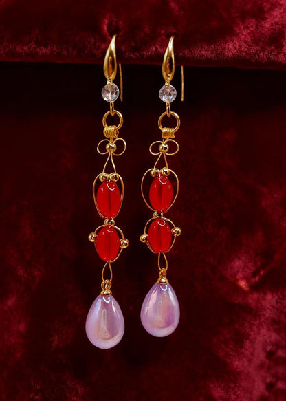 Lavender Tasseled Acrylic Drop Earrings