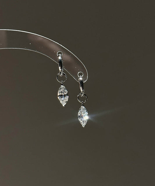 Silk Sterling Silver Zircon Drop Earrings