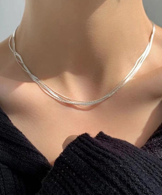 Sterling Silver Layered Necklace Po080