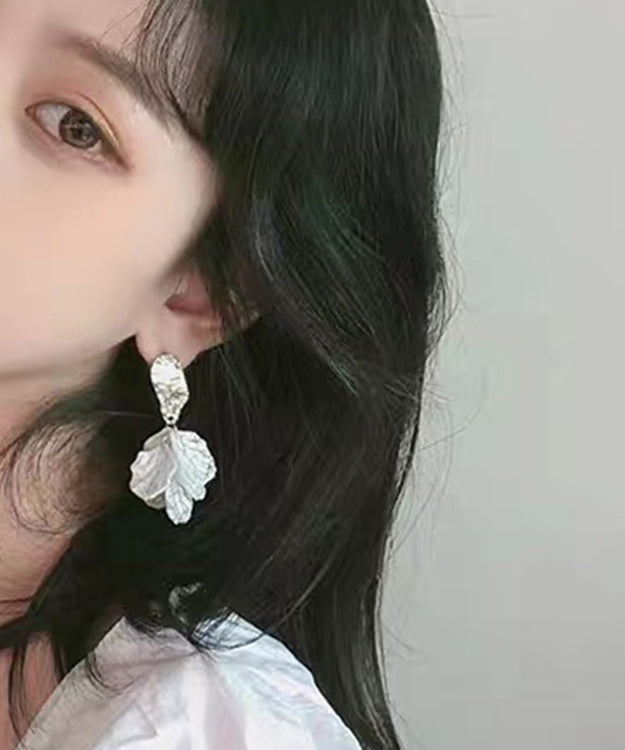 White Sterling Silver Drop Earrings Ly1793