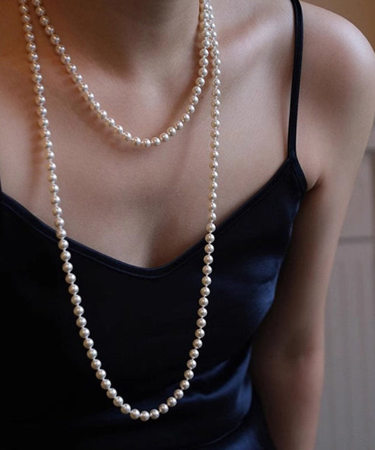 Classy Alloy Multi Layer Pearl Beading Pendant Necklace Yu013