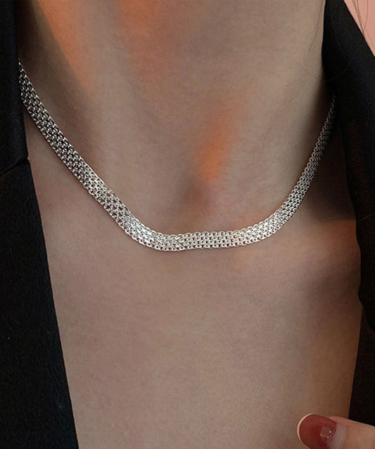 Classy Silk Stainless Steel Sequins Collar Necklace Mm082