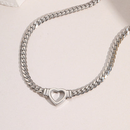 Cuban Chain Heart Necklace