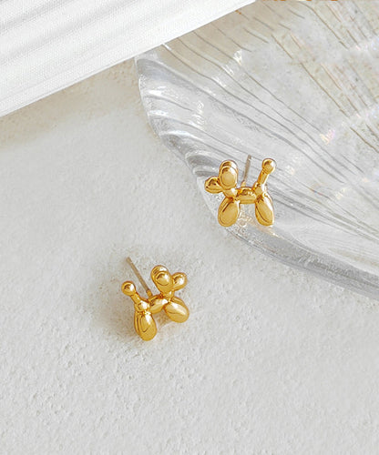Diy Gold Plated Little Dog Stud Earrings