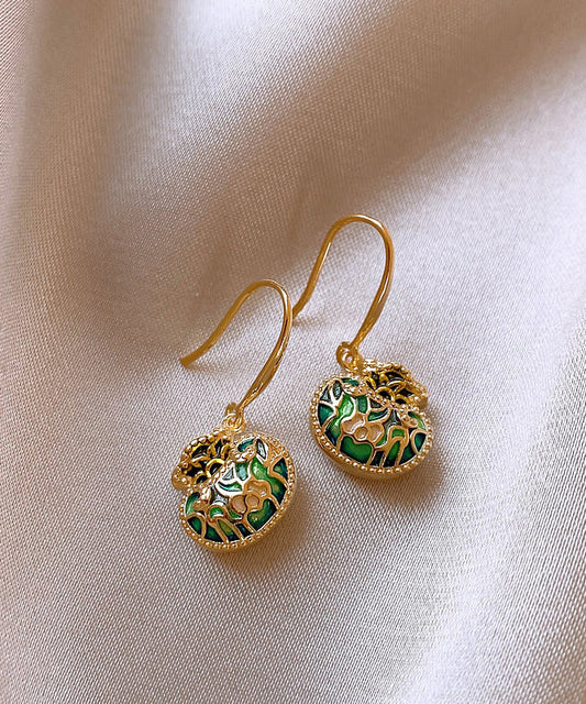 Diy Gold Copper Alloy Money Bag Tassel Drop Earrings