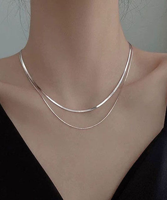 Diy Gold Sterling Silver Bilayer Necklace Po078