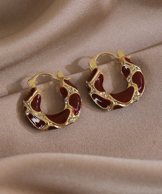 Diy Mulberry Alloy Zircon Hoop Earrings