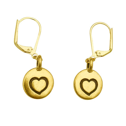 Dragonweave Heart Circle Love Charm Red Necklace & Earring Set, Gold Plated Red Leather