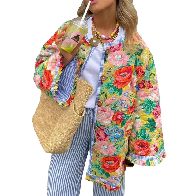 LM | Light summer coat with floral print