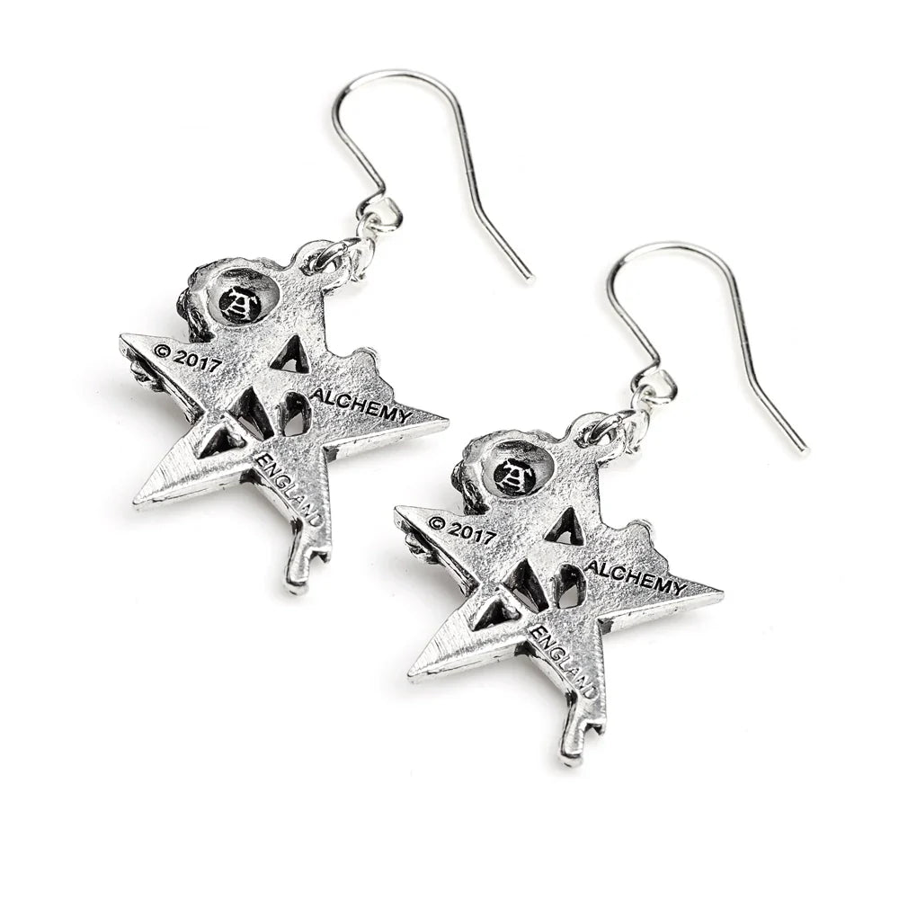 Ruah Vered Rose Pentagram Earrings by Alchemy Gothic