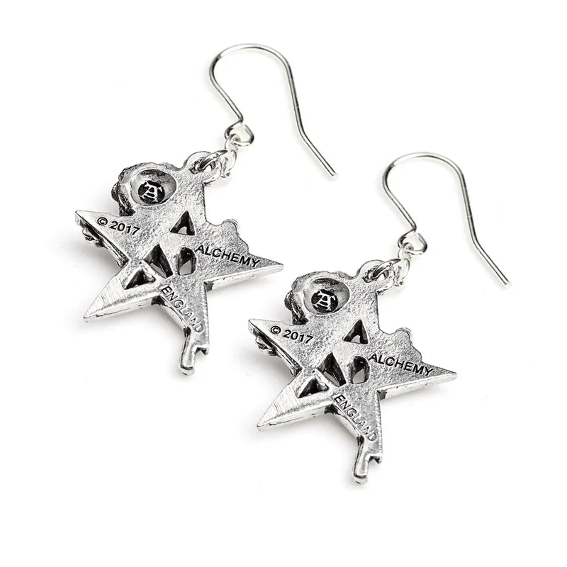 Ruah Vered Rose Pentagram Earrings by Alchemy Gothic