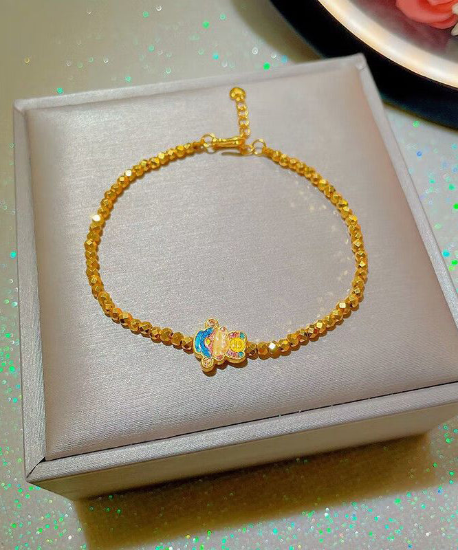 Gold Sterling Silver Overgild Mammon Charm Bracelet