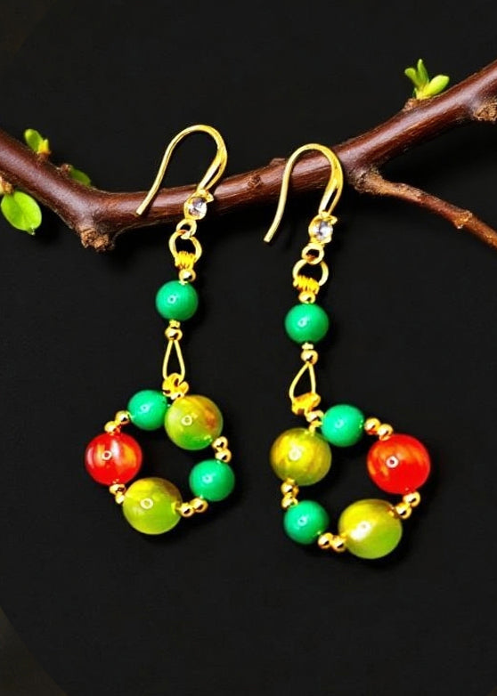 Rainbow Acrylic Turquoise Drop Earrings