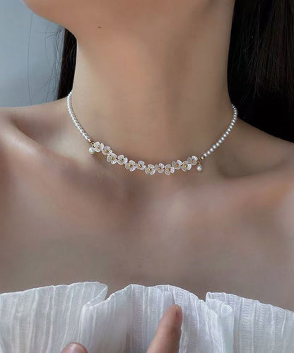 White Alloy Pearl Princess Necklace