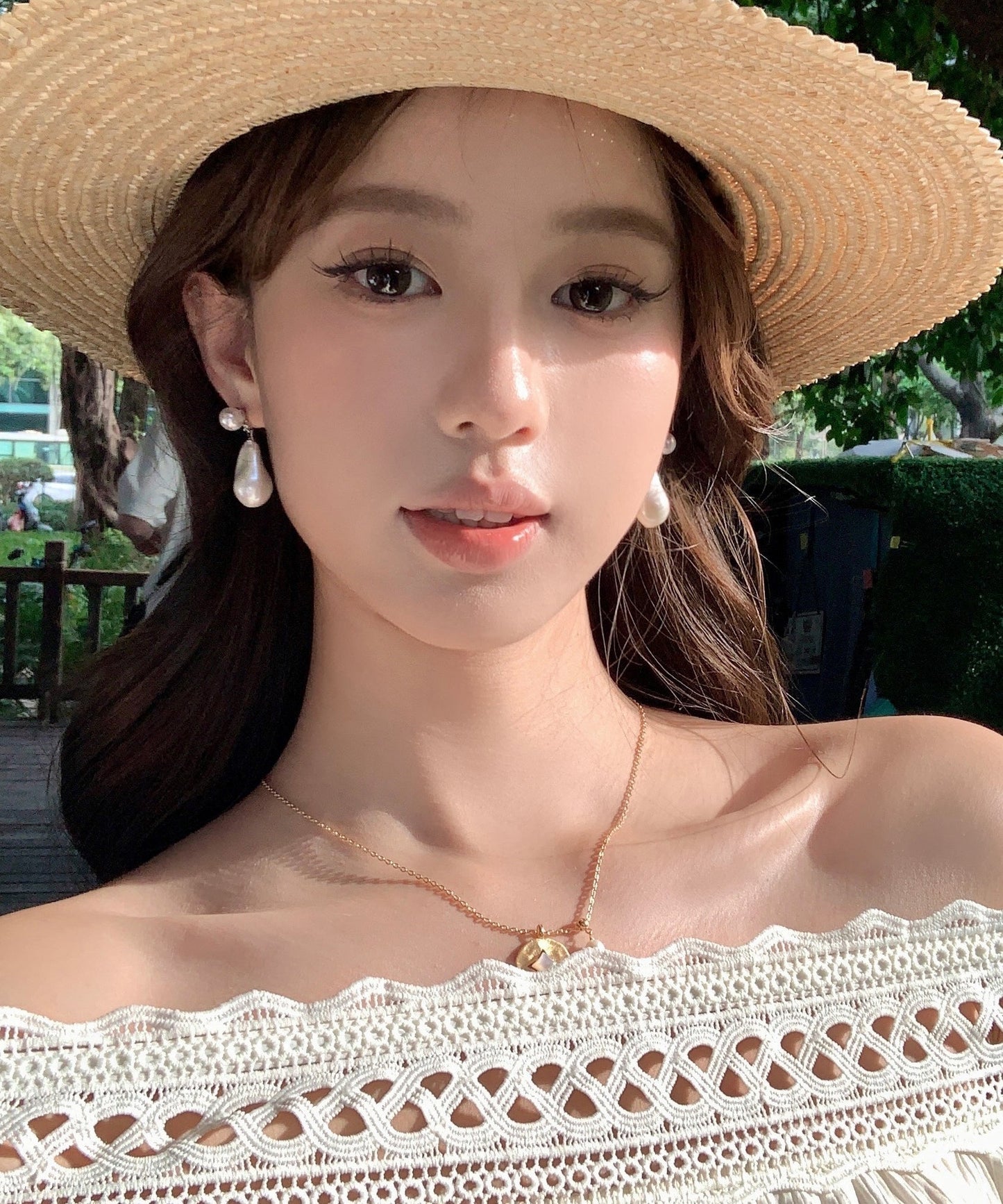 White Sterling Silver Pearl Drop Earrings