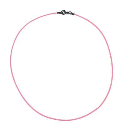 Gunmetal 1.8mm Fine Pink Leather Cord Necklace