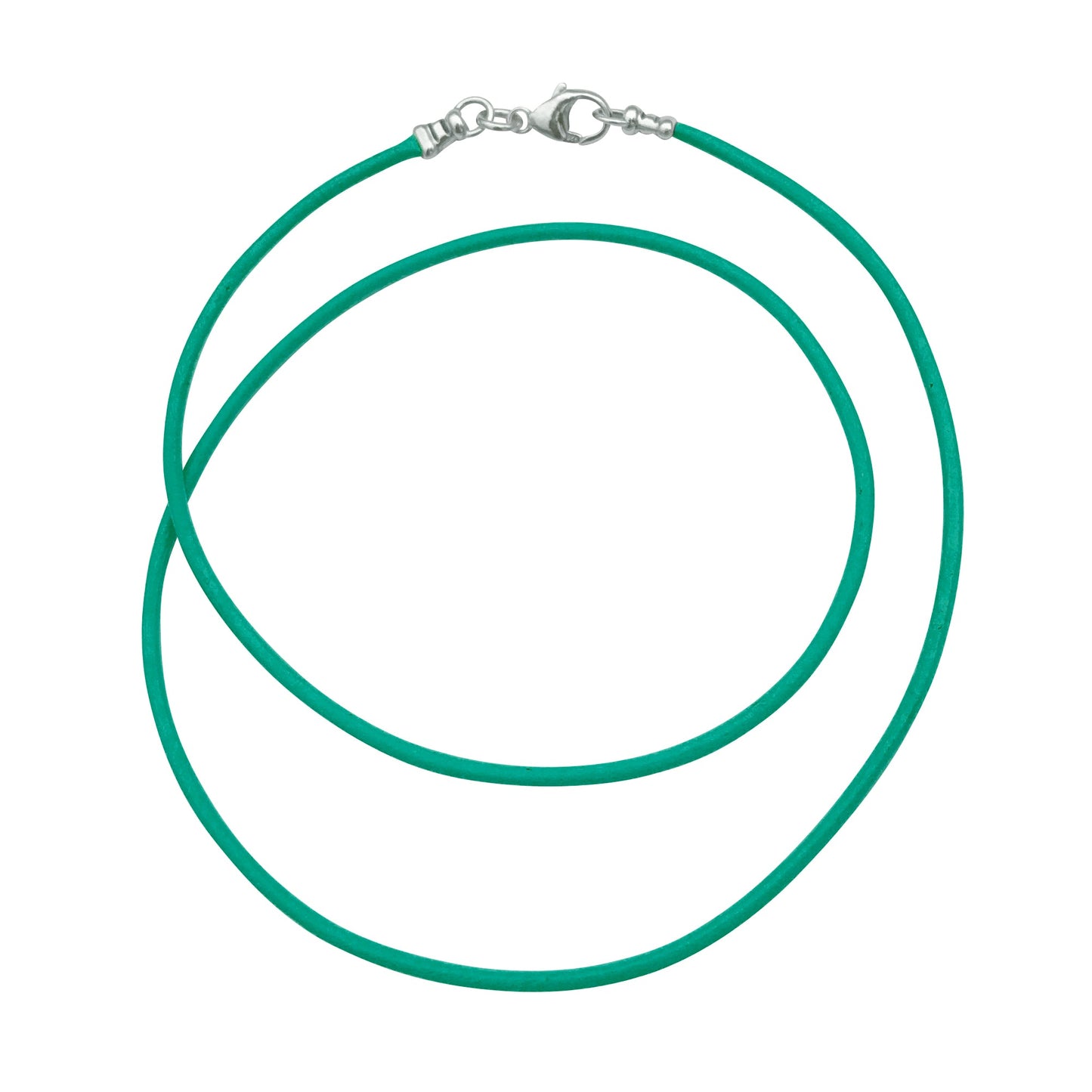 Sterling Silver 1.8mm Fine Turquoise Leather Cord Necklace