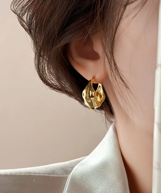 Gold Copper Overgild Hoop Earrings