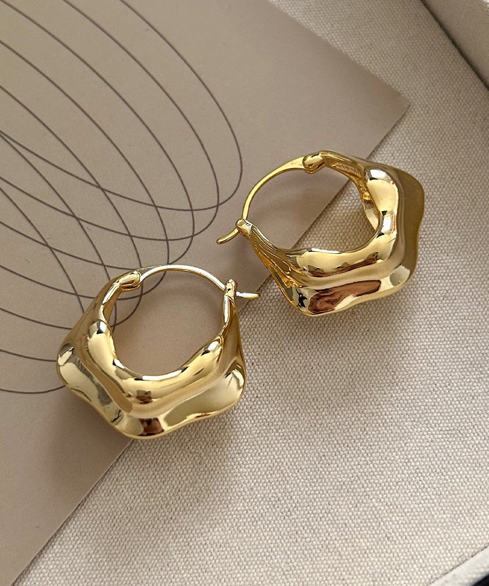 Overgild Gold Earrings Copper Hoop