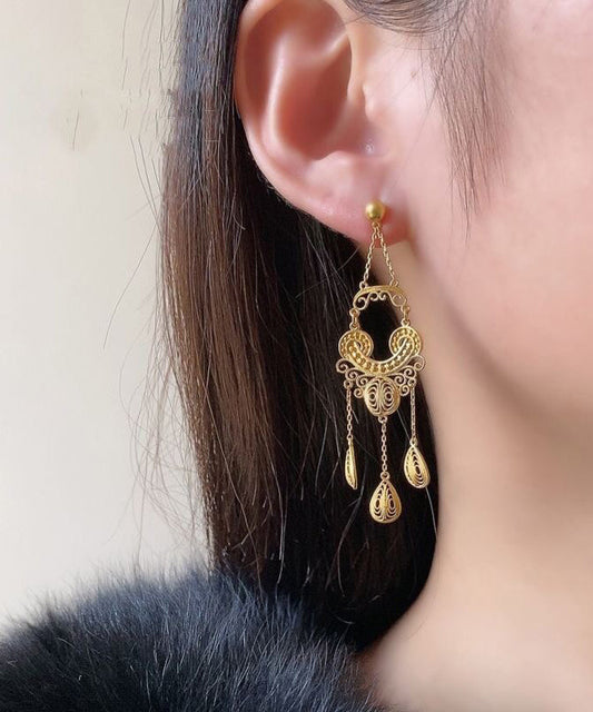Gold Overgild Tassel Drop Earrings