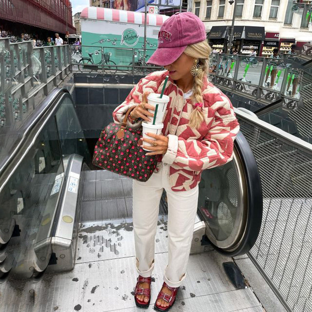 LM | Printed women's blazer with floral pattern