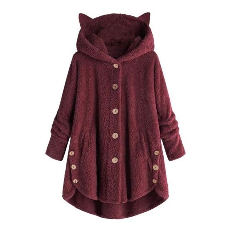 LM | Warm plush lined cat coat