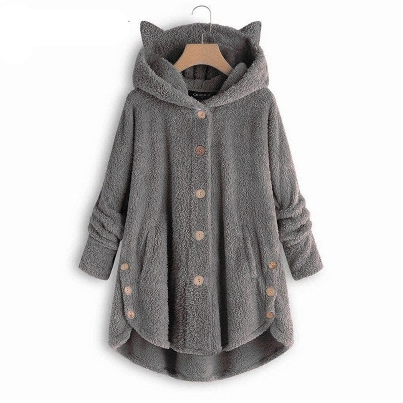 LM | Warm plush lined cat coat