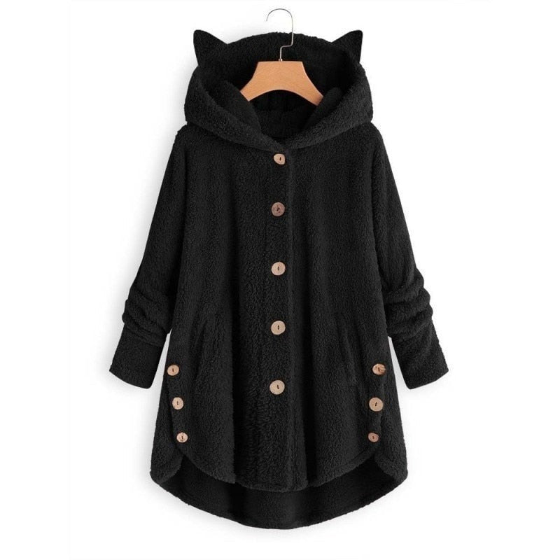 LM | Warm plush lined cat coat