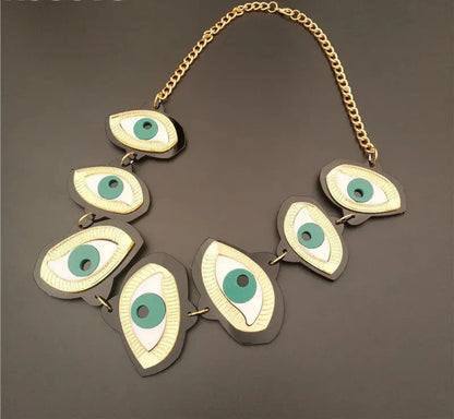 Green Eyes Earrings & Necklace Set