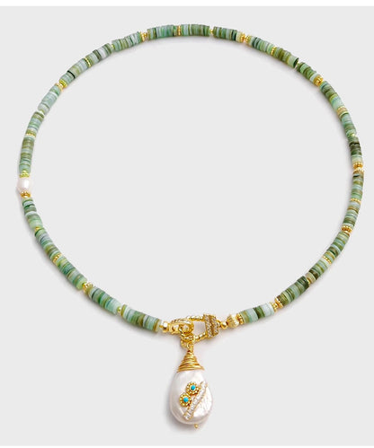 Handmade Baroque Pearl Pendant Gratuated Bead Necklace
