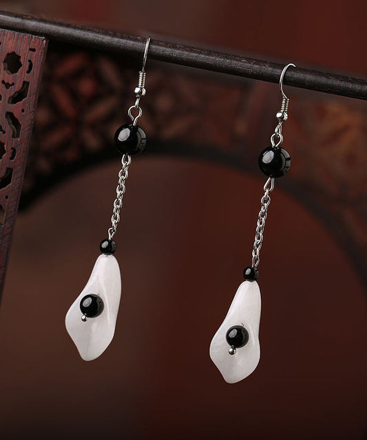 Handmade Diy Patchwork Jade Drop Earrings