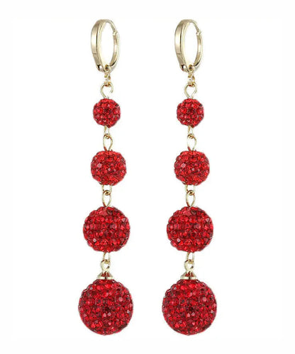 Copper Zircon Tassel Drop Earrings