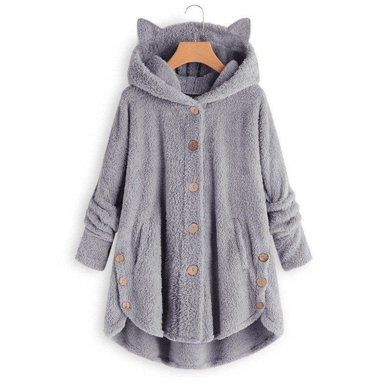 LM | Warm plush lined cat coat