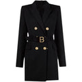 LM | classic blazer dress for the office with belt and luxury buttons