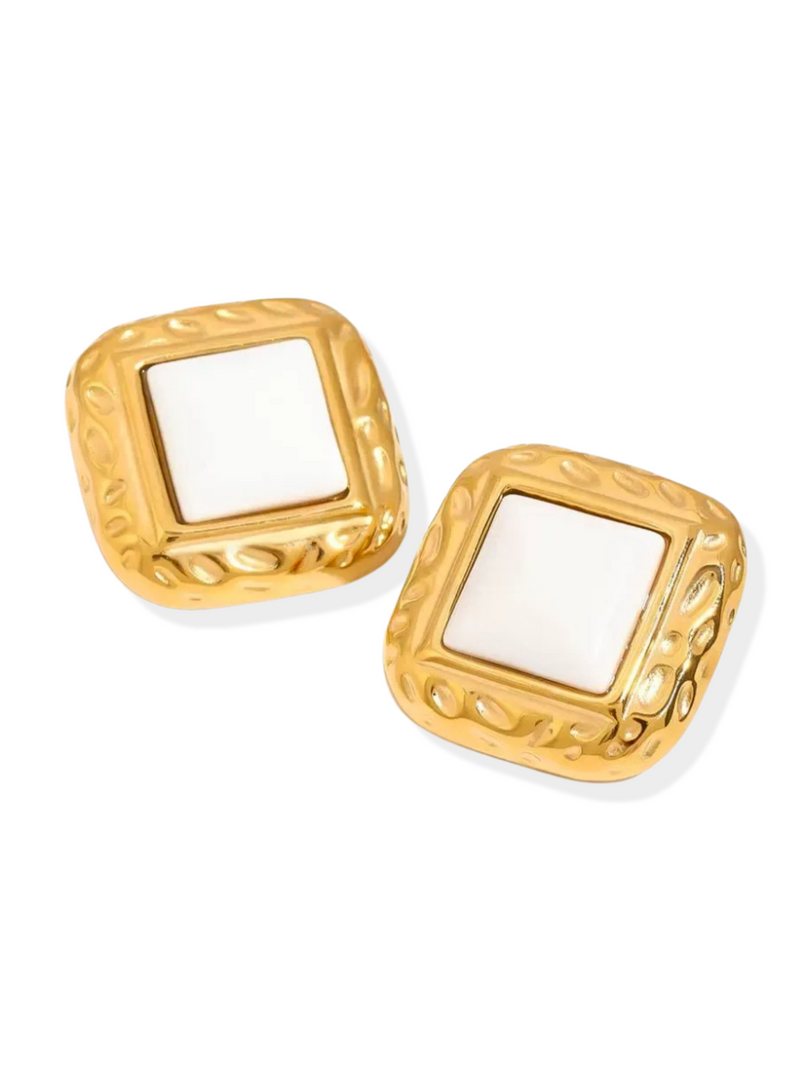 Charvi Agate Geometric Studs