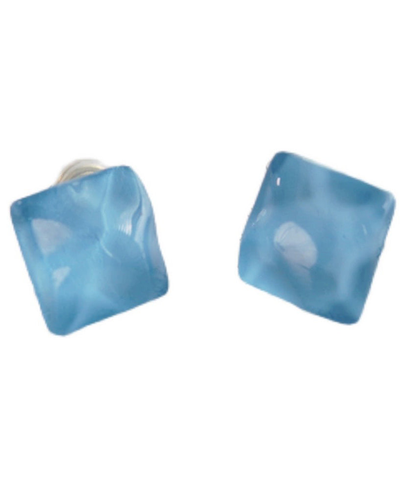 Modern Blue Sterling Silver Overgild Crystal Stud Earrings Kx1017