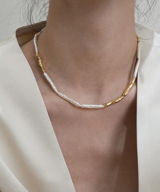 Modern Colorblock Alloy Pearl Princess Necklace Wo013