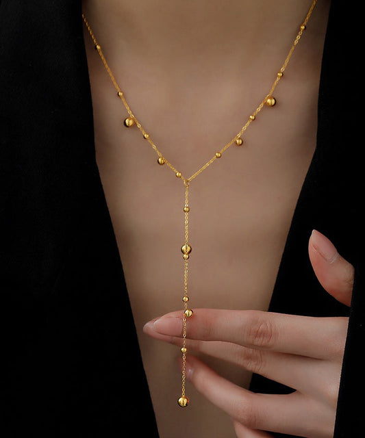 Modern Gold Stainless Steel Alloy Tassel Pendant Necklace Mm083