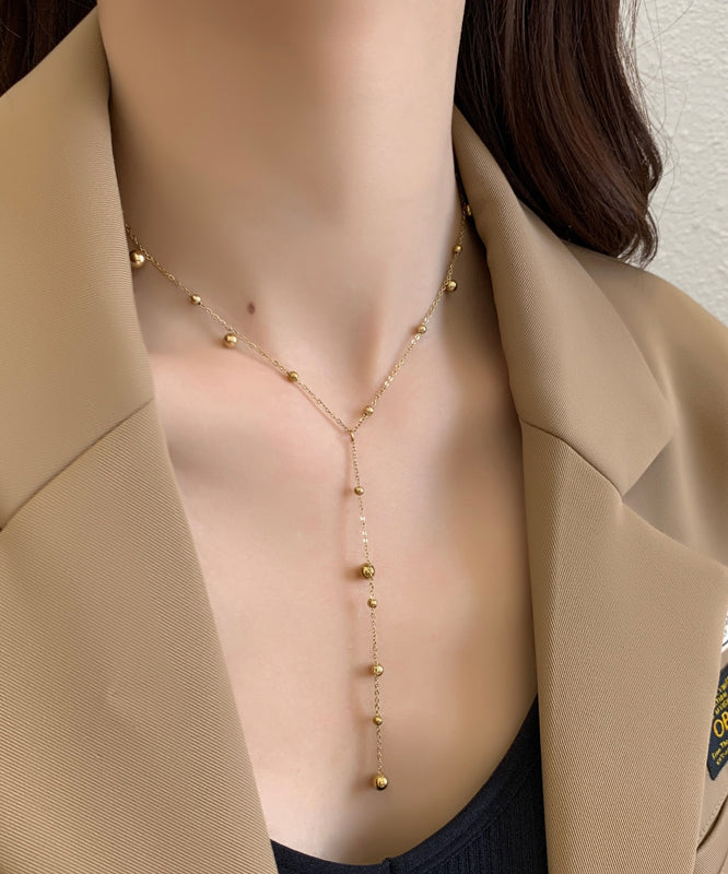 Modern Gold Stainless Steel Alloy Tassel Pendant Necklace Mm083