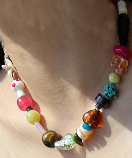 Modern Handmade Weaving Beading Gratuated Bead Necklace Qj018