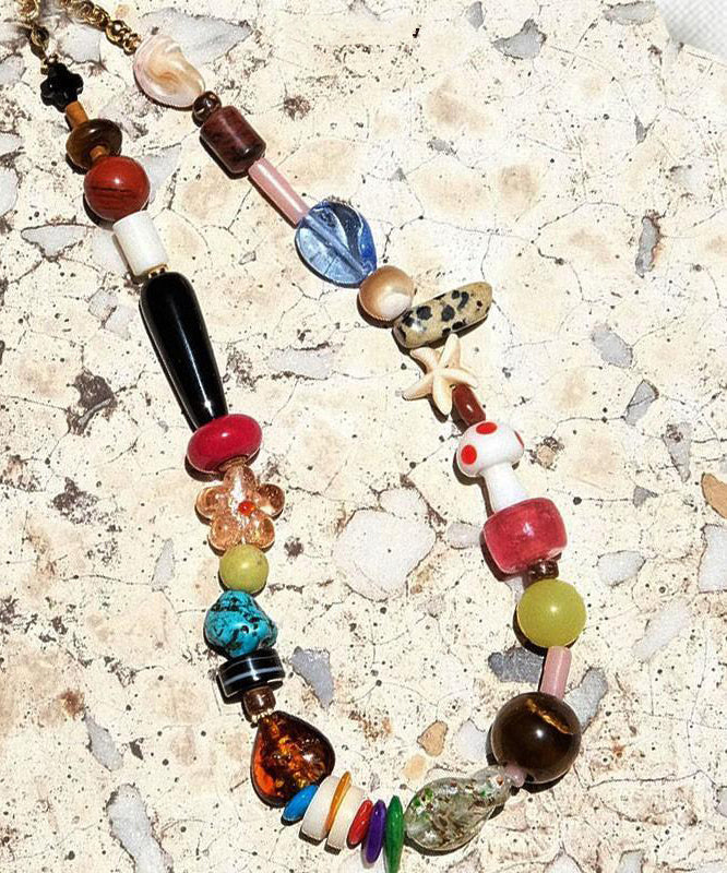 Modern Handmade Weaving Beading Gratuated Bead Necklace Qj018