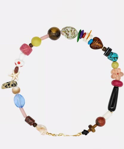 Modern Handmade Weaving Beading Gratuated Bead Necklace Qj018