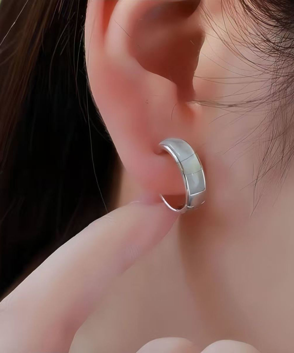 Modern Silk Copper Overgild Fritillary Bulb Hoop Earrings