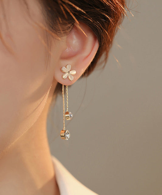 Modern White Alloy Opal Tassel Drop Earrings