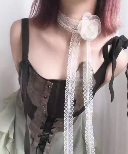 Modern White Lace Hollow Out Necklace Ya006
