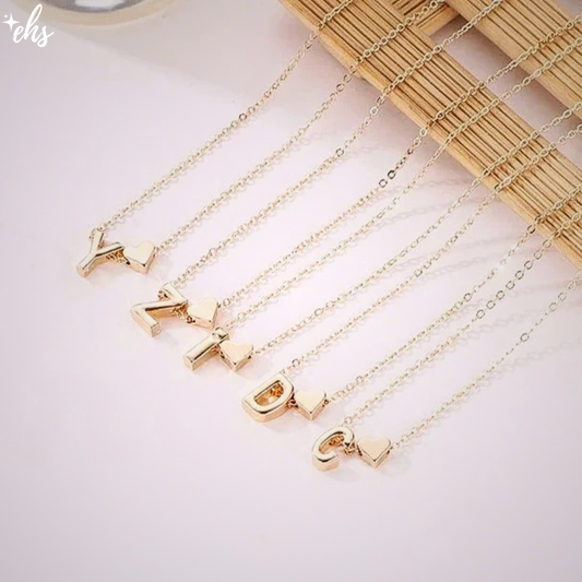 Dainty Heart Initial Necklace