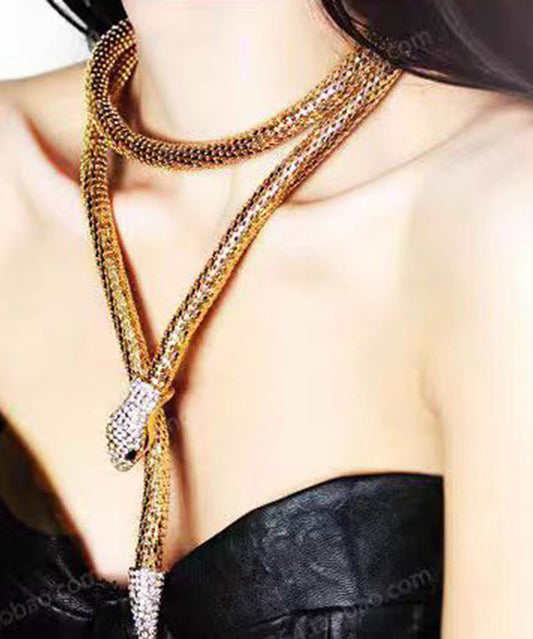 New Gold Copper Alloy Snake Shaped Necklace Ya029