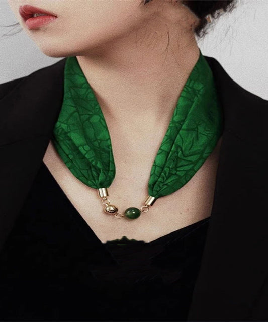 New Green Sterling Silver Alloy Print Pearl Necklace Yu005
